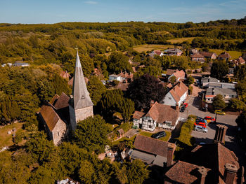 4k drone footage of a peaceful village in canterbury, england