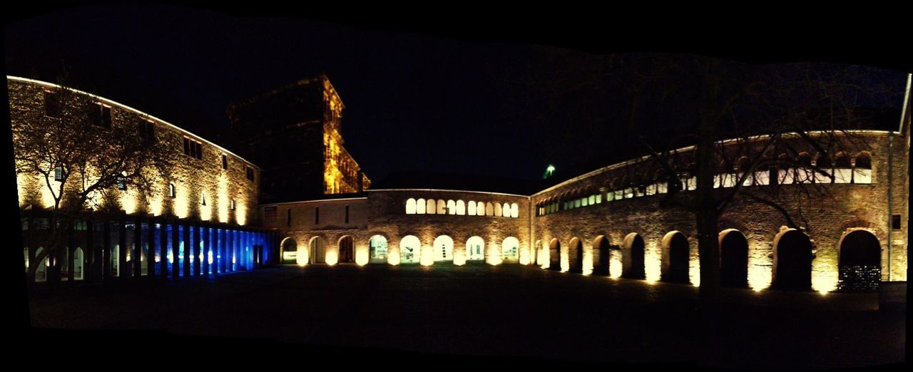 architecture, built structure, night, arch, illuminated, history, building exterior, architectural column, famous place, travel destinations, indoors, tourism, travel, column, dark, arched, low angle view, clear sky, no people, international landmark