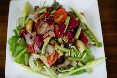 Close-up of meal served in plate