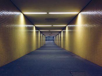 Empty illuminated tunnel