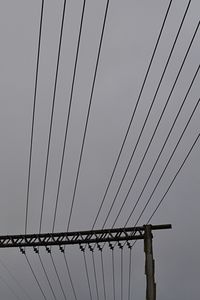 Low angle view of cables against sky