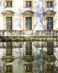 Reflection of building in water