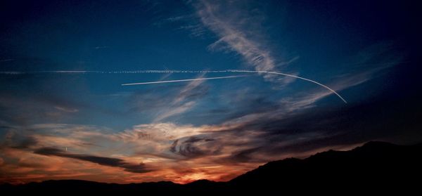 Low angle view of vapor trail in sky