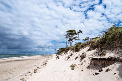 Low angle view of beach against sky