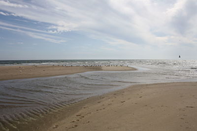 Scenic view of beach against sky