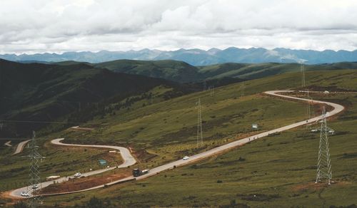 Aerial view of landscape against sky