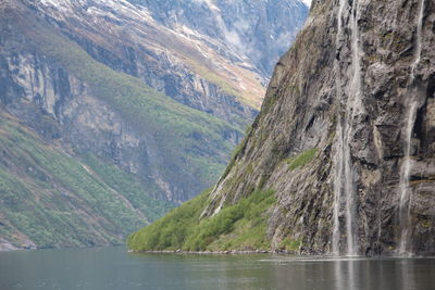 Scenic view of lake and mountains