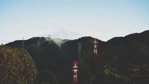 Scenic view of mountains against clear sky