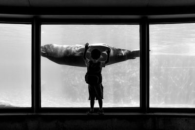 Boy at aquarium 