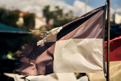 Low angle view of  flag