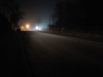 View of road at night