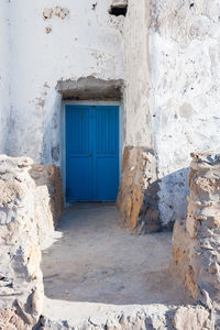 Closed door of old building