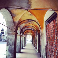 Narrow alley along buildings