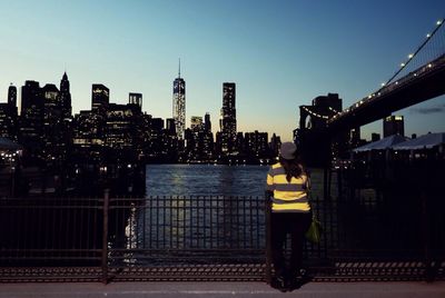 View of illuminated cityscape