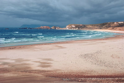 Scenic view of beach against sky
