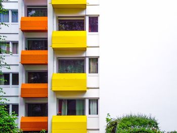 Yellow building against clear sky