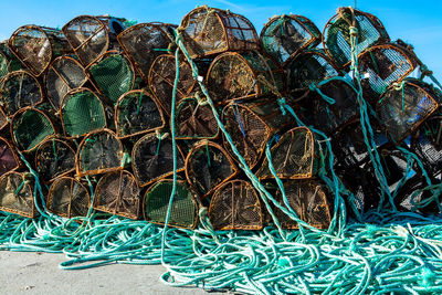 Close-up of fishing nets