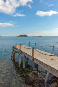 Scenic view of beach and sea against sky