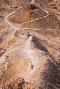 High angle view of masada in israel