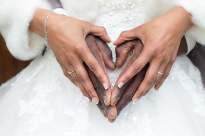 Hands of couple at wedding