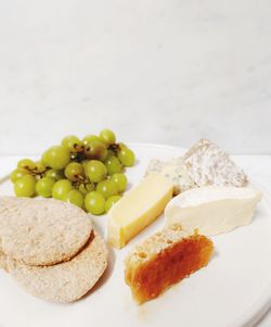 Close-up of breakfast served on table