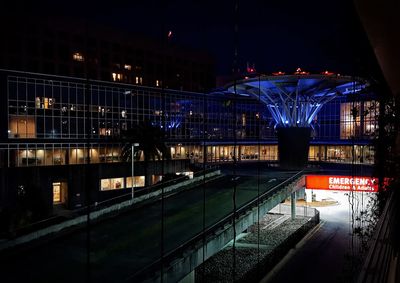 Illuminated city at night