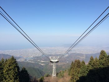 Low angle view of electricity pylon