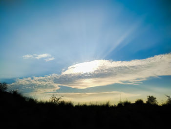 Scenic view of silhouette landscape against sky during sunset