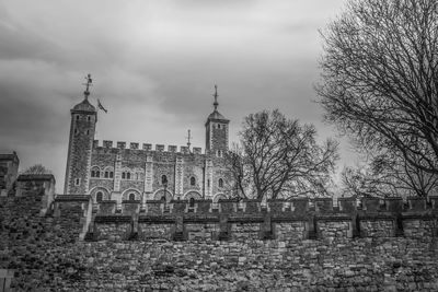 View of historic building against cloudy sky