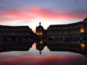 Reflection of buildings in water