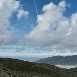 Scenic view of landscape against cloudy sky