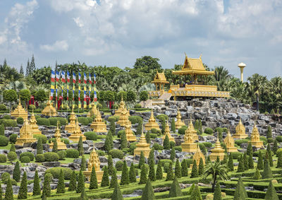 Panoramic view of temple against sky