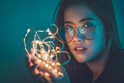 Close-up portrait of young woman