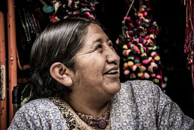 Portrait of woman looking away