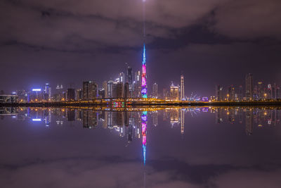 Illuminated city at night