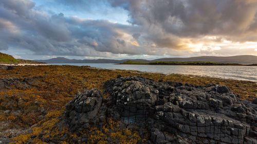 Scenic view of landscape against sky during sunset