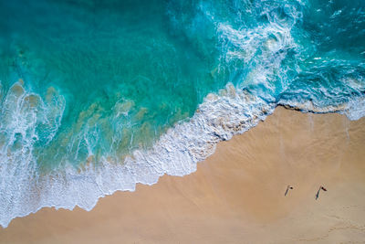 High angle view of sea wave