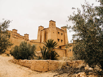 Low angle view of old building against sky