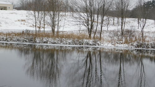 Scenic view of lake during winter