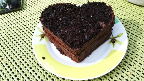 Close-up of cake in plate