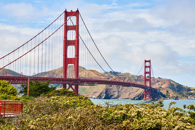 View of suspension bridge