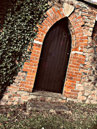 Closed door of old building