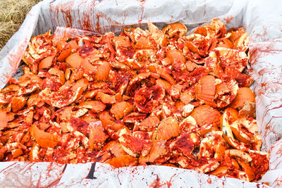 Close-up of autumn leaves