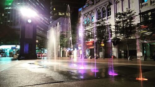 City street at night