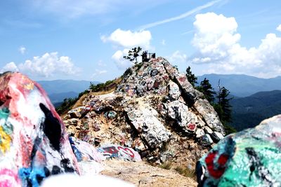 Panoramic view of rock formation against sky