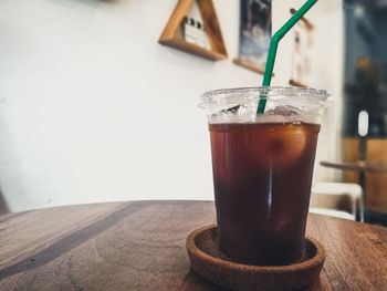 Close-up of coffee on table