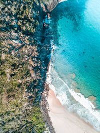 High angle view of beach