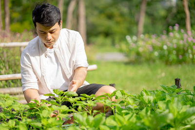 Full length of a young man outdoors