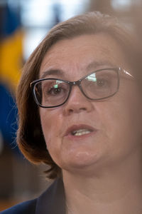 Close-up portrait of smiling woman