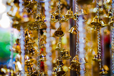 Close-up of decoration hanging for sale in market